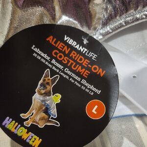 Vibrant Alien Ride-On Pet Costume with Silver and Green